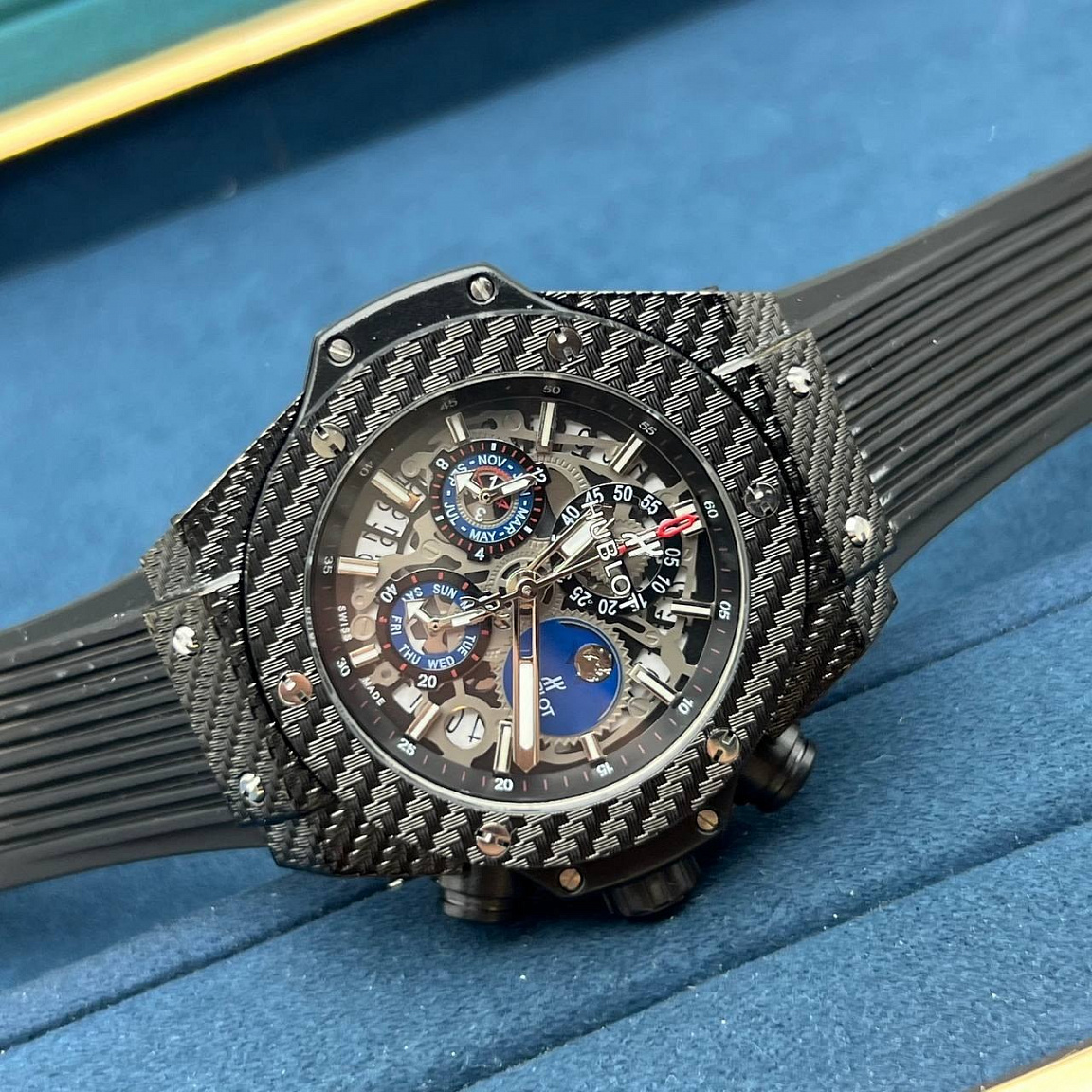 Премиальные Hublot Big Bang 49 мм с кварцевым хронографом Miyota OS20 и сапфировым стеклом