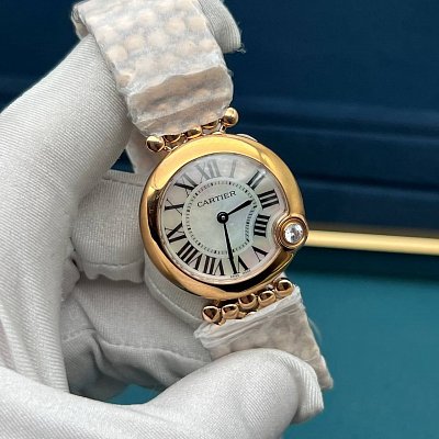 Женские премиальные Cartier Ballon Blanc de Cartier 30 мм