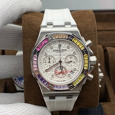 Женские премиальные Audemars Piguet Royal Oak Offshore Chronograph Rainbow 37 мм