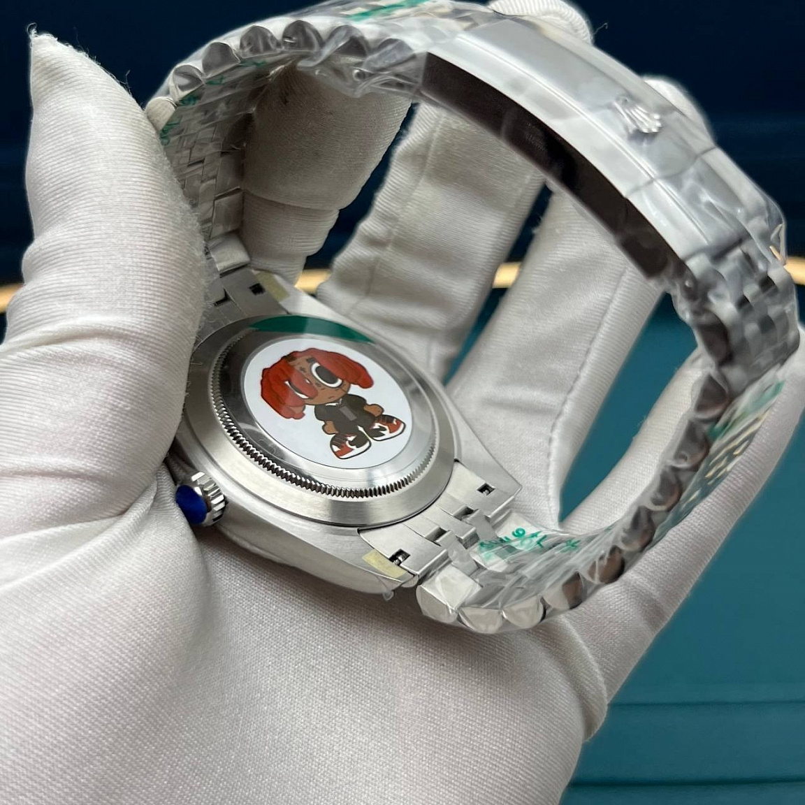 Rolex Datejust 41 мм: синий циферблат, дата под линзой, корпус и браслет из стали 316L с покрытием